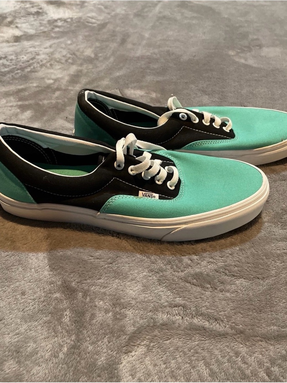 Vans Two-Tone Teal and Black Low-Top Canvas Sneakers